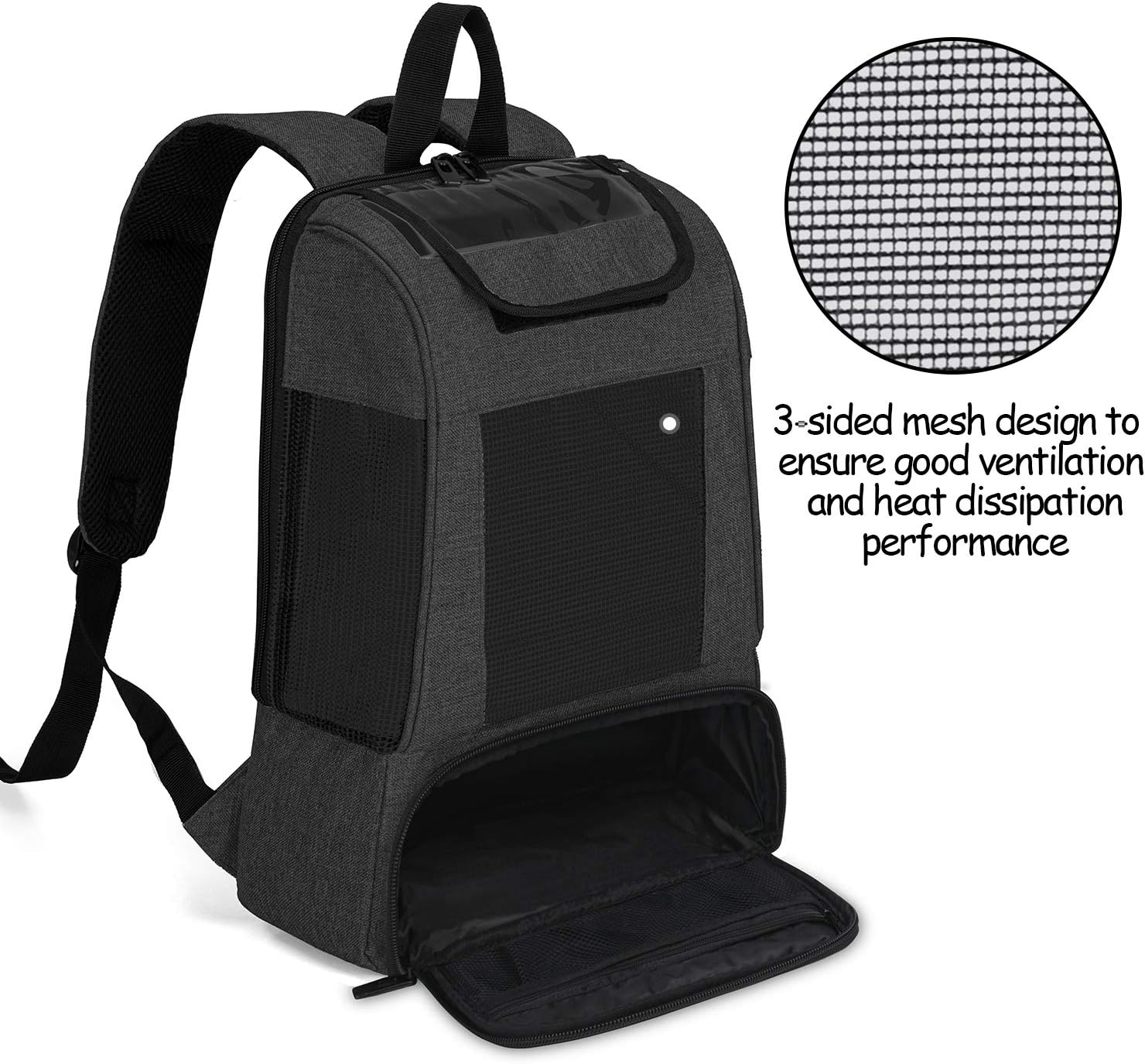 CURMIO Travel Carrying Bag for Portable Oxygen Concentrators Universal POC Backpack with Mesh Panels for Breathability Compatible with Inogen - Image 4