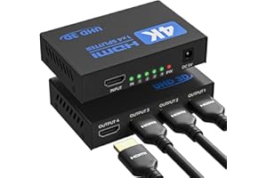 4K HDMI Splitter 1 in 4 Out with EDID HDCP HDR 3D, 4 Way Distribution for PC, Laptop, HDTV, Projector, 4-Port Splitter Copy 1