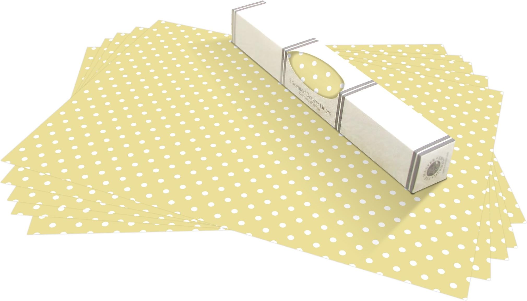 The Master Herbalist UNSCENTED & WIPE CLEAN Drawer Liners in a SOFT YELLOW POLKA DOT Design - Perfect for Kitchen Drawers, Shelves, Cupboards & Cabinets