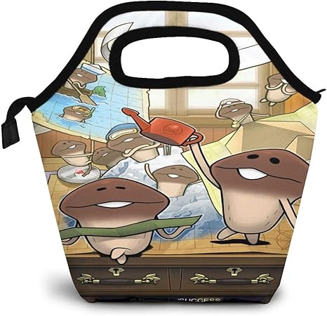 Amazon なめこ ランチバッグ 弁当袋 ハンドバッグ ランチトート ミニトート 保温 保冷 通勤 通学 大容量 人気 男の子 グッズ ファスナー アニメ キャラクター ランチバッグ ランチ巾着 ランチベルト オンライン通販
