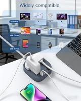 Addtam 3M Extension Lead with USB Ports 4 USB A/C Type C Surge Protector Gray view 6