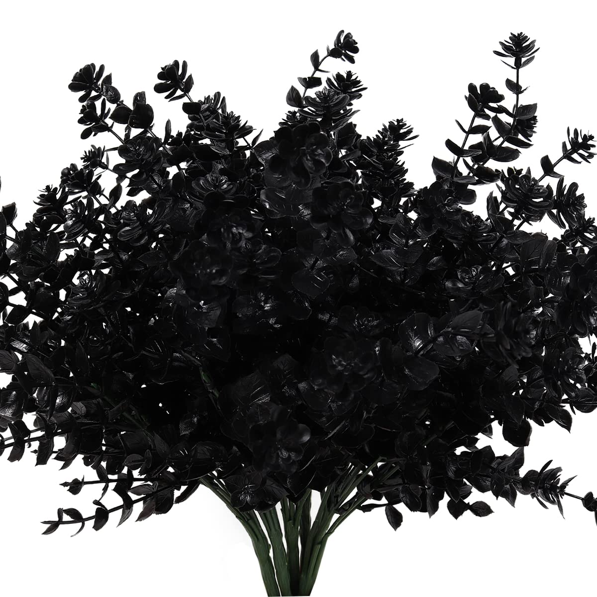 RECUTMS Black Artificial Flowers, Fake Outdoor UV Resistant Plants Faux Plastic Greenery Shrubs Indoor Outside Hanging Planter Home Kitchen Office Wedding, Garden Decor (Black) — image 1