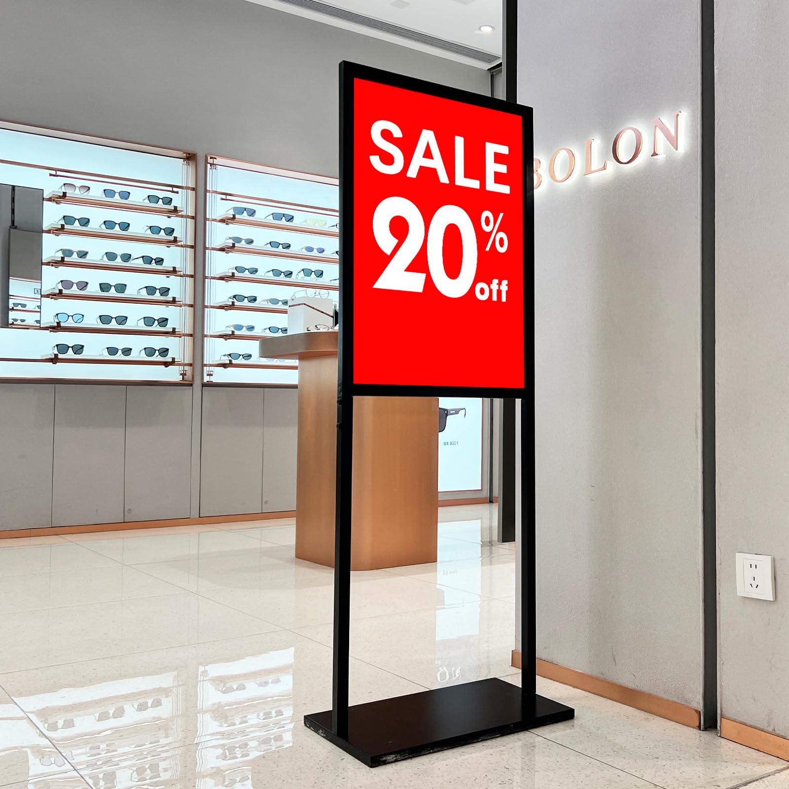 Photo 1 of 1 UNITS Heavy-Duty Sign Stand 22"x30" Poster Holder, Standing Sign Holder Metal Display Stand with Non-Slip Mats Double-Sided Outdoor Banner Stand for Board and Foam Displays