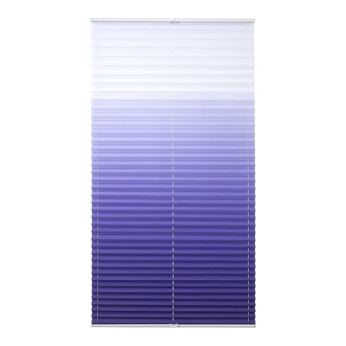 JalousieCrew Klemmfix Plissee mit Farbverlauf Farbe blau - Breite 45 bis 100 cm, Länge 130 cm - Klemm - Rollo ohne zu Bohren 