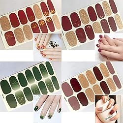 WOKOTO 20 Sheets Full Wraps Nail Art Polish