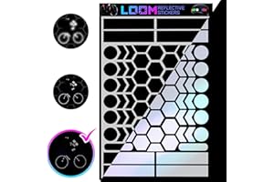 LOOM Reflective Stickers | 67pc Engineer Blk | Reflective Stickers for Helmet, Bike, Motorcycle, Hard Hat | Waterproof Reflectors for Car, Trailer | Bike Reflectors for Night Riding