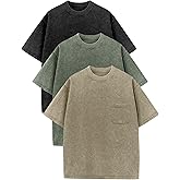 COZYPOIN 3 Pack Unisex Boys Girls T-Shirts Kids Short Sleeve Crewneck Acid Washed Tee Shirts Summer Tops 3-16Y