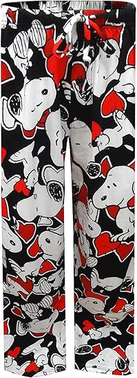 Peanuts Men's Snoopy in Love Pajama Pants Large Black at Amazon Menâs Clothing store