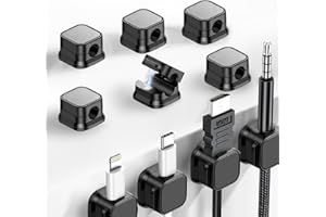 Magnetic Cable Clips,10 Pack Magnetic Cord Organizer,Cable Management Clips,Upgraded Strong Adhesive Cord Holder,Phone USB Ch