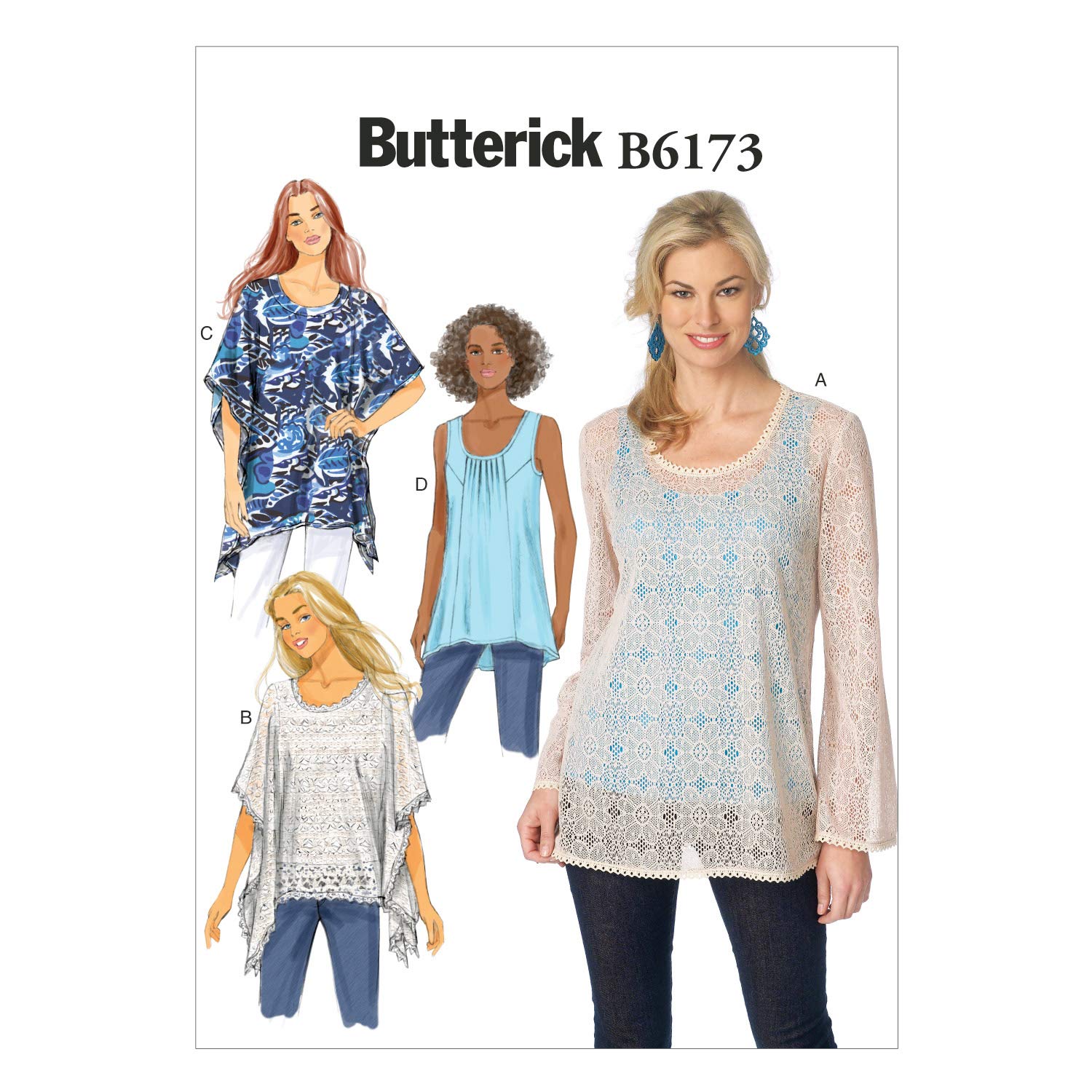 Butterick Patterns 6173 E5 Size 14/16/18/20/22 Misses Tunic and Top