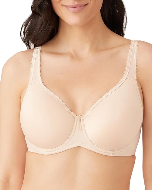 Wacoal Women's Basic Beauty Lightly Padded Underwire Full Coverage T-Shirt Bra, 853192, Sand, 42DDD