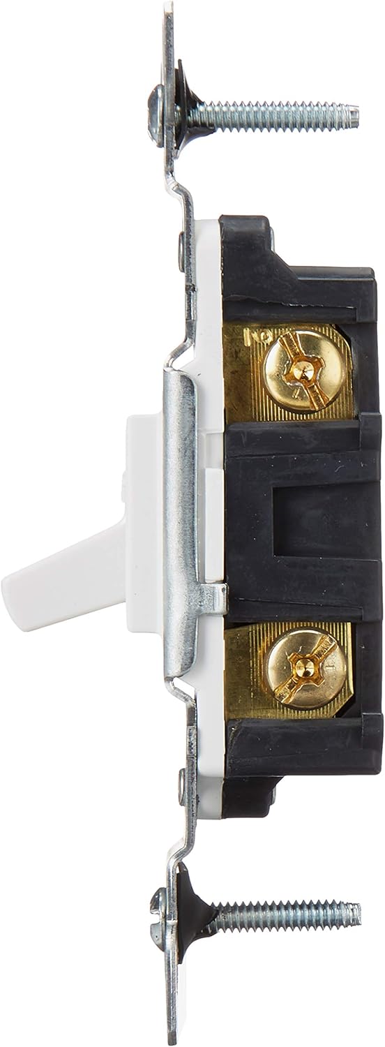 Leviton 1451-2T Framed Grounded Toggle Switch, 120 V, 15 A, 1 P, Count, Light Almond - Wall Light Switches - 