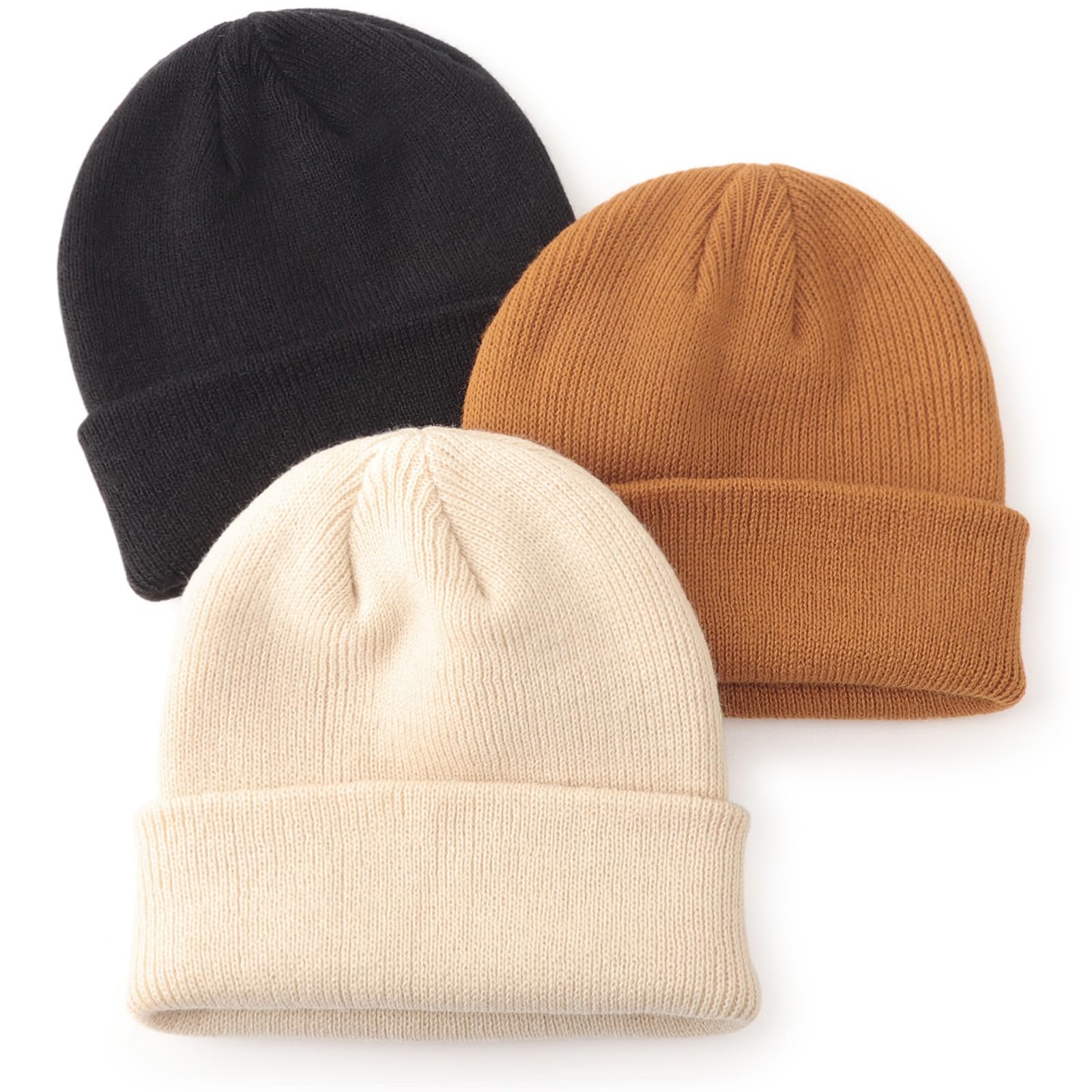Photo 1 of DRESHOW BQUBO 3 Pcs Baby Beanies Toddler Kids Winter Hats Soft Knit Hat for Baby Boys Girls Warm Cap Beanies for 3 Months-6 Years