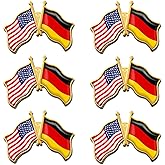 6/12/50/100 Pack -American German Friendship Flag Pins Bulk -1.4” Metal US USA Deutschland Germany Lapel Pins Badge Button Souvenir