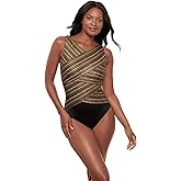 Miraclesuit Women's Swimwear Paillette Brio Underwire Bra Tummy Control One Piece Swimsuit