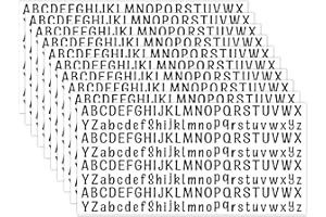 MOSA BEAR 10 Sheet Small Letter Stickers, Self Adhesive Alphabet Stickers, Cute A-Z Alphabet Vinyl Letter Stickers for Arts Crafts Outdoor Sign Poster Notebook Mailboxes Car - Black