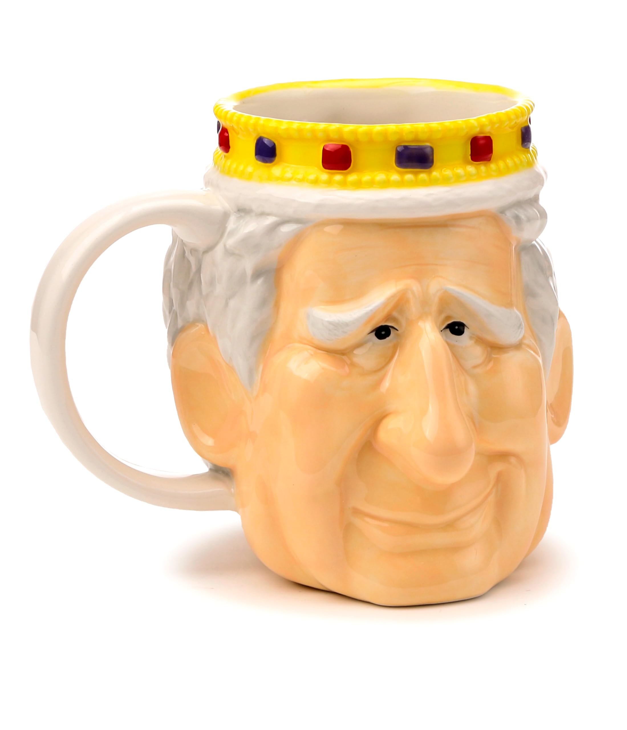 Puckator King Charles III Ceramic Head Shaped Tea Coffee Mug - Funny Home Accessories - Cute Gifts for Girlfriend - Large Mugs for Men Women Hot Drinks - Cute Cups Presents Secret Santa Gift Cup Set