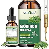 Organic Moringa Supplement, Liquid Moringa Leaf Extract For Women & Men, High Absorption Moringa Oleifera Liquid Drops For Antioxidant, Metabolism, Skin & Immune Support-Non GMO, Gluten Free, 2 Fl Oz