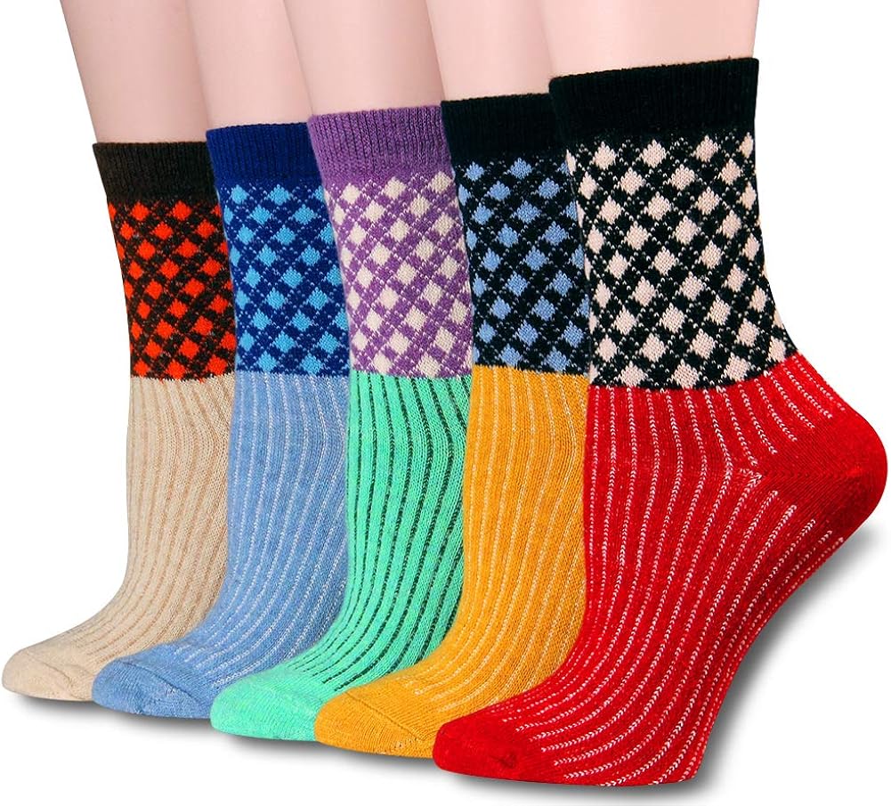Cotton Socks Women Moisture Wicking Dress Socks Pack Of 5 at Amazon