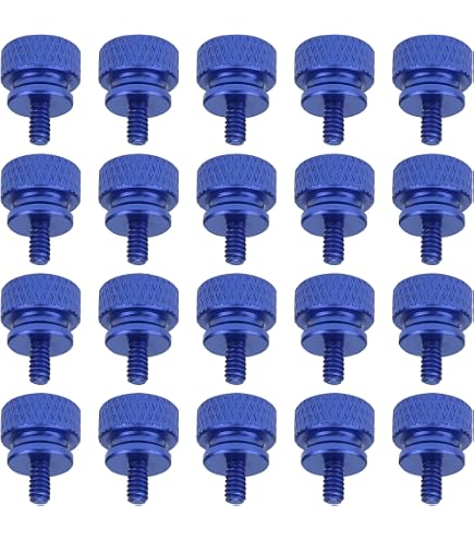 M4x16mm Thumb Screws 10-Pack - Sky Blue Knurled Panel Screws For PC Case & Electronics