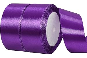 IEFOAH 1 1/2 Inch Purple Satin Ribbon,50 Yards Purple Ribbon Solid Fabric Ribbon for Gift Wrapping Floral Bouquets Wedding Home Party Decoration