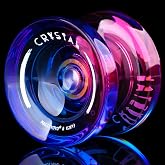MAGICYOYO K2 Crystal Responsive Yoyo Finger Spin Yoyo for Kids 8-12&amp; Adults | Professional Dual Purpose Mode Yo-yo with Unresponsive Bearing+12 Yo yo Strings+Yo-yo Case Bag (Pink Purple Gradient)