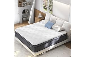 EEN EEN SLEEP Queen Size Mattress, Upgrade Strengthen Gel Memory Foam 14 Inch Firm Hybrid Queen Bed Mattress in a Box for Pressure Relief & Back Pain, Independent Pocket Springs, Strong Edge Support