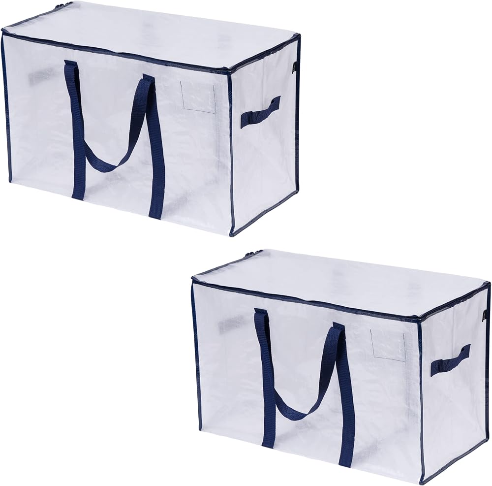 Venо 2 Pack Extra Large Moving Storage Bags with Zips 102 L Water-Resistant