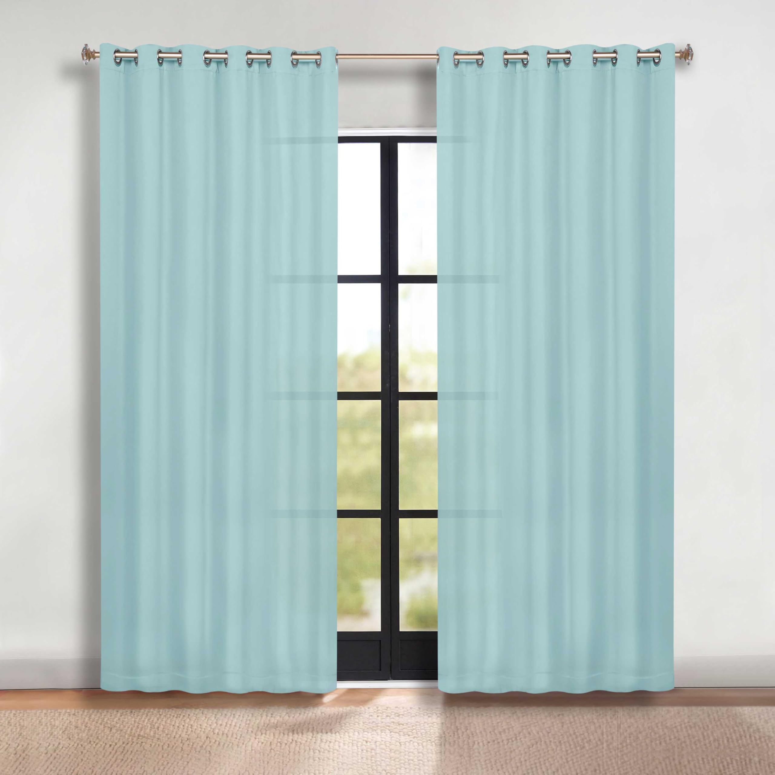 Superior Blackout Curtains, Room Darkening, Bedroom, Drapes, Kitchen, Living Room Window Accents, Sun Blocking, Thermal, 2 Pack, Solid Blackout Curtains, Set of 2, 70″ x 120″, Green Lily