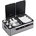 Master Massage Professional Electric 2IN1 Massage Stone Heater & 3 Bottle Massage Oil & Lotion &Gel Warmer-Digital Multifunctional Heating Equipment Combo