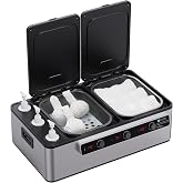 Master Massage Professional Electric 2IN1 Massage Stone Heater &amp; 3 Bottle Massage Oil &amp; Lotion &amp;Gel Warmer-Digital Multifunctional Heating Equipment Combo