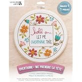 LEISURE ARTS Embroidery Kit 8" Hoop Overthink - Embroidery Kit for Beginners and Adults, Cross Stitch Kits with Patterns, DIY Starter Set for Seasonal Craft Projects