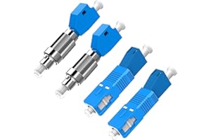 Duttek 2PC FC Male to LC Female Fiber Adapter and 2PC SC Male to LC Female Adapter Hybrid Flange Single Mode 9/125um Optical Fiber Convertor Adaptrt for Optical Power Meter 4 Pack