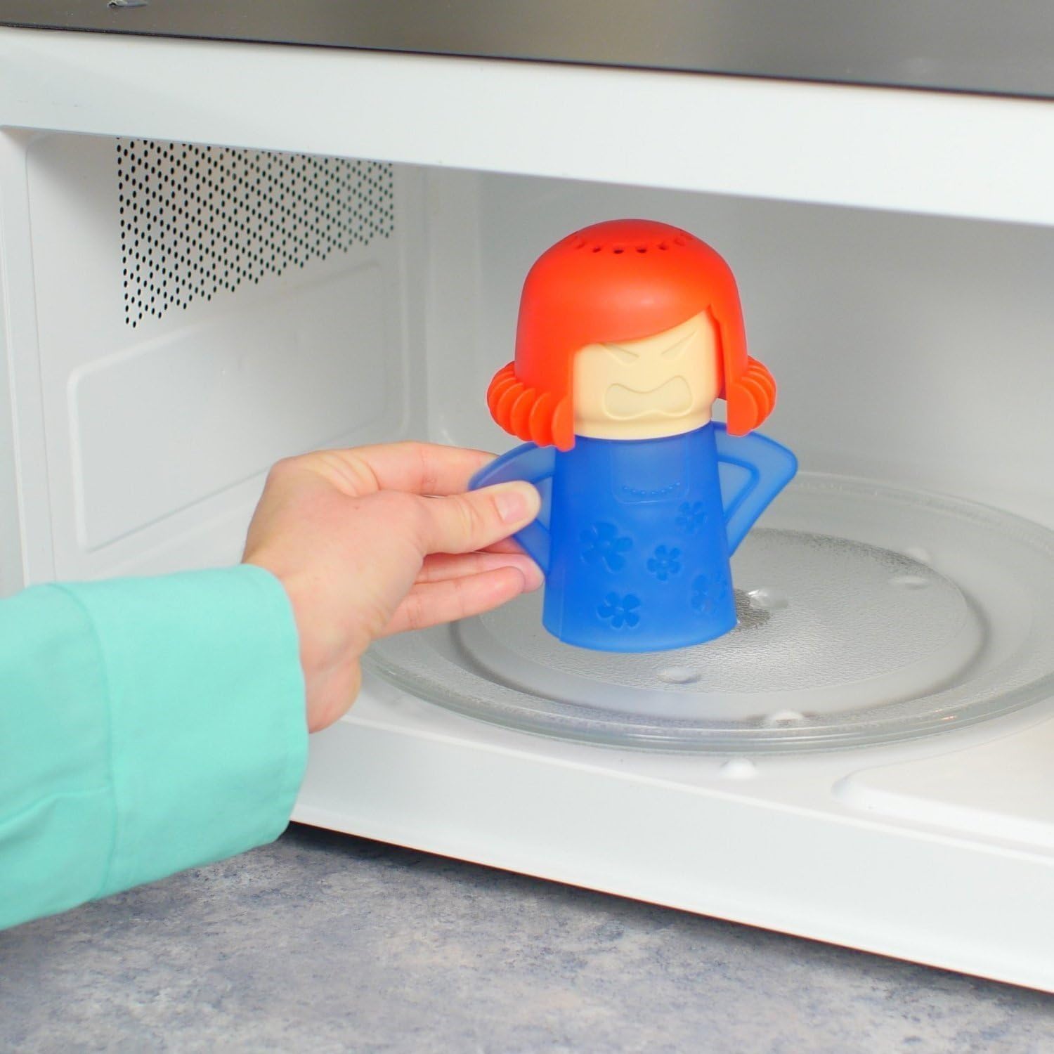 Microwave Cleaner Plastic Angry Mom with Fridge Odor Absorber Cool Mom for Home Kitchen Cleaner Tool Steam Clean Crud Disinfects with Vinegar and Water - Image 4