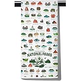 POFULL National Parks Checklist Gift Traveler Gift National Park Hiking Gift US National Park Kitchen Towel (States National Park)
