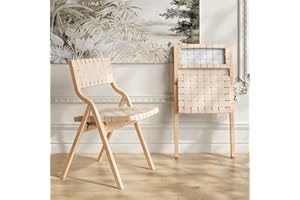 SOOHOW Wood Folding Chairs, Foldable Chairs Chairs Wooden Indoor Stackable Dining Chairs for Kitchen & Dining Room Chair Woven Seat & Webbing Back, Dining Chair Set of 2