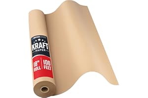 Bryco Goods 18" x 1200"(100’) Brown Wrapping Paper - Kraft Paper Roll for Packing, Arts & Crafts, Gift Wrapping, Bulletin Boa