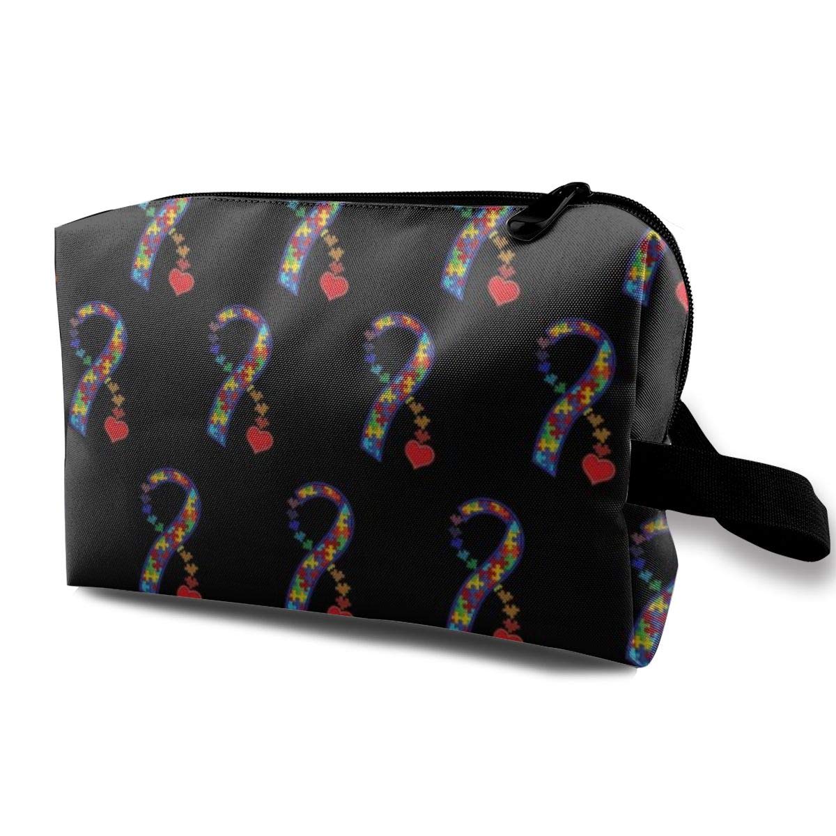Women Girls Heart Autism Awareness Toiletry Bag Makeup Bags Set Wash Bag