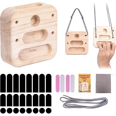 Hangboard Gimme Kraft! Medium, Tabla De Entrenamiento Para Dedos Con Cordón, 50x10x3 Cm, 530 G