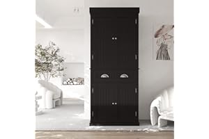 Squireewo 72" Freestanding Kitchen Pantry Storage Cabinet with Doors and Adjustable Shelves,Storage Cupboard with Large Drawer for Kitchen,Bathroom or Hallway,Black