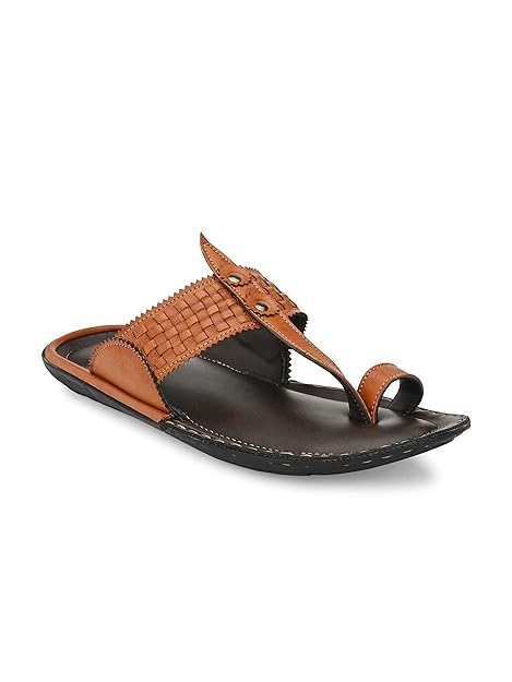 shences tan leather slippers