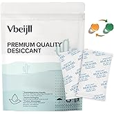 Vbeijll 5 Gram (50 Pack) Silica Gel Packets, Desiccant, Moisture Absorbers | Food Grade, Color-Indicating, Rechargeable, Protects Food Storage, Clothes, Electronics, 3D Filament &amp; Safes from Moisture