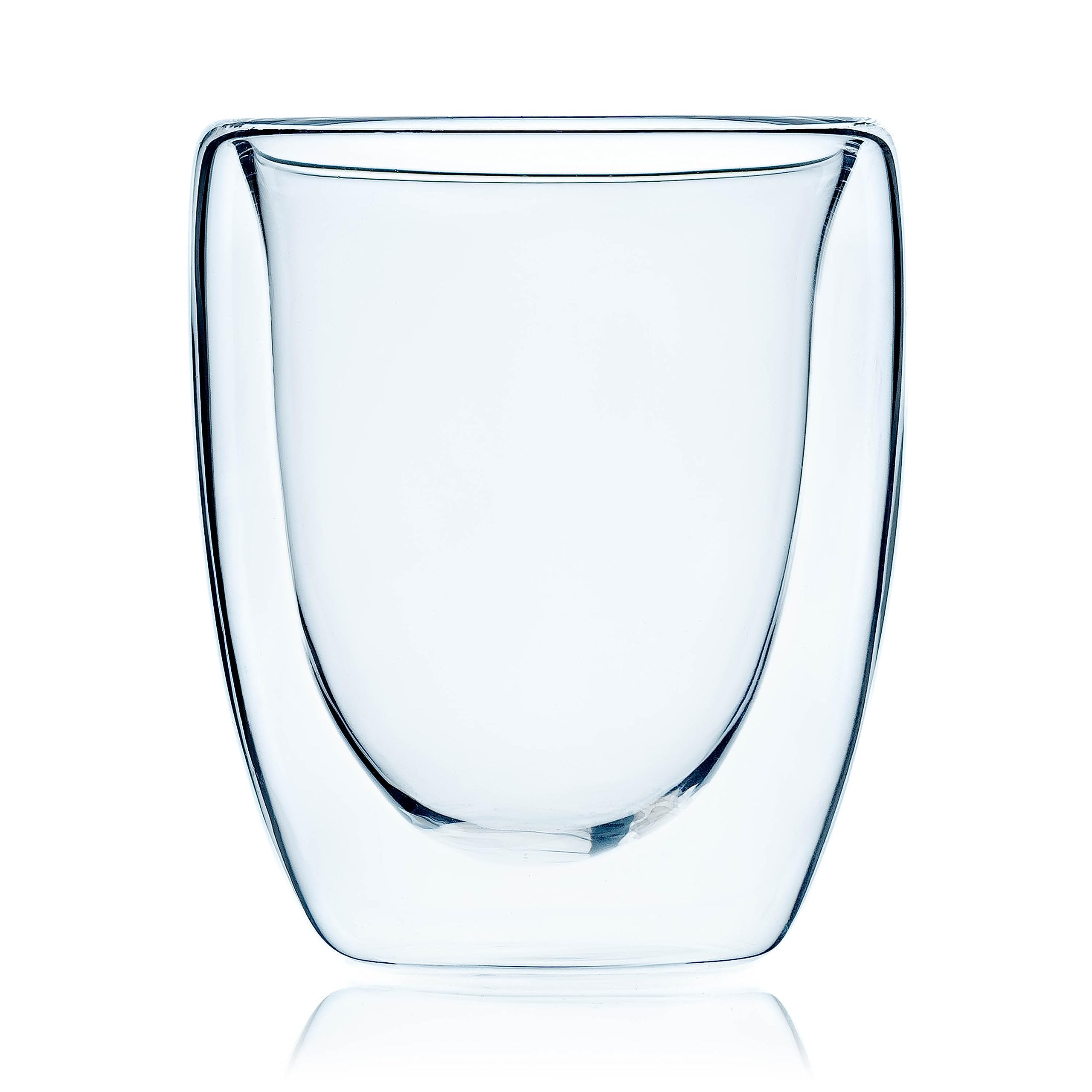 Glass Cup Double Walled Teacup - 6 Cups Pack - Insulated Coffee Mug - 70 ml Each