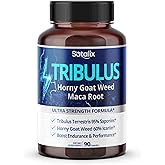 Premium Tribulus Terrestris - 95% Total Saponin Ultra Potency with Maca Root Tongkat Ali Ginseng - High Strength for Men Women - 90 Day Supply (90 Count (Pack of 1))