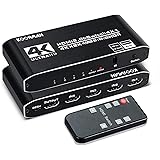 4k HDR HDMI Switch, Koopman 4 Ports HDMI 2.0 Switcher Selector with IR Remote Control, Supports HDCP 2.2 4K@60Hz UltraHD…