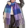 Wander Agio Winter Women Warm Scarf Long Shawl Large Scarves Cold Weather Thick Blanket Scarfs Colorful Plaid