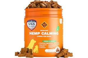 Hemp Calming Chews for Dogs Anxiety - 150 pcs - Dog Anxiety Relief with Melatonin - Calming Chews for Stress, Travel, Check-u