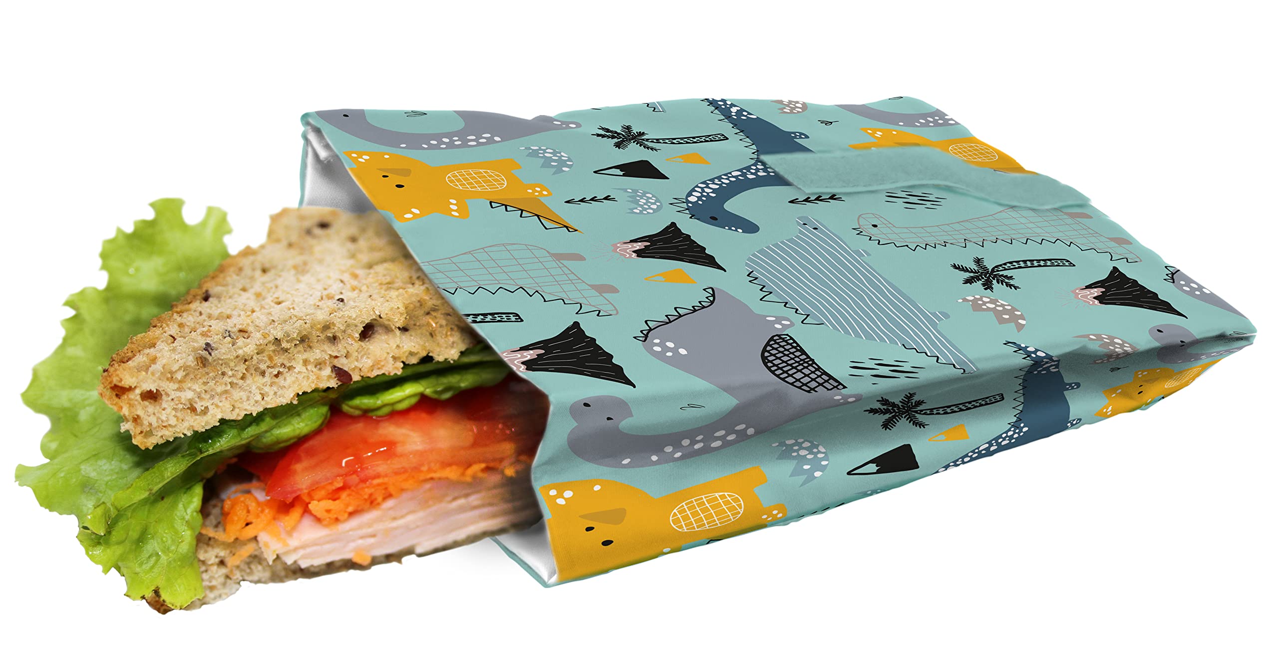 NERTHUS FIH 884 Reusable Sandwich Bag Eco-Friendly Dinosaurs, Adaptive, Easy to Clean and Washing Machine Safe
