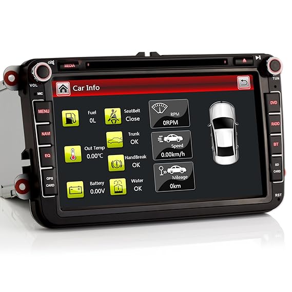 iFreGo 8' AUTORADIO DVD 8 Zoll GPS Für VW Golf,Passat,Tiguan,Polo,Jetta,Skoda Fabia Octavia,Yeti, Seat Leon,Touran,Candy, Sha