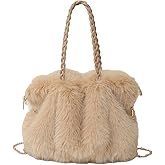 Extolove Furry Purse Winter Fluffy Bags for Women Fuzzy Tote Bag Handbags Faux Fur Bag Fluffy Shoulder Crossbody Bag